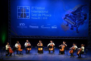 8 º Festival Internacional Sesc de Música em Pelotas-RS UDI Cello Ensemble – Theatro Guarany Data: 17-01-2018 Foto: Flávio Neves